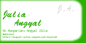 julia angyal business card